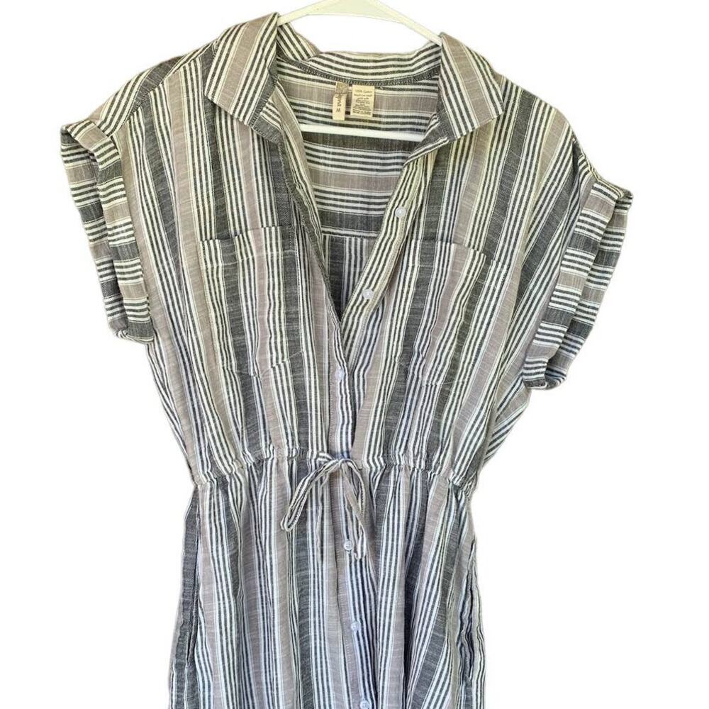 Japna Striped Mini Dress in Black and White